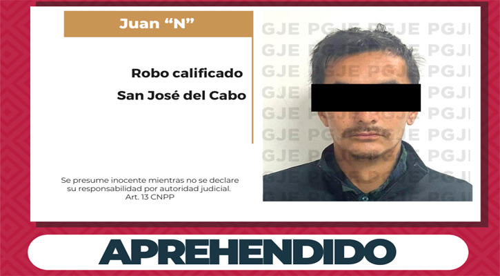 Aprehenden a imputado por robo a comercio abierto al público en SJC