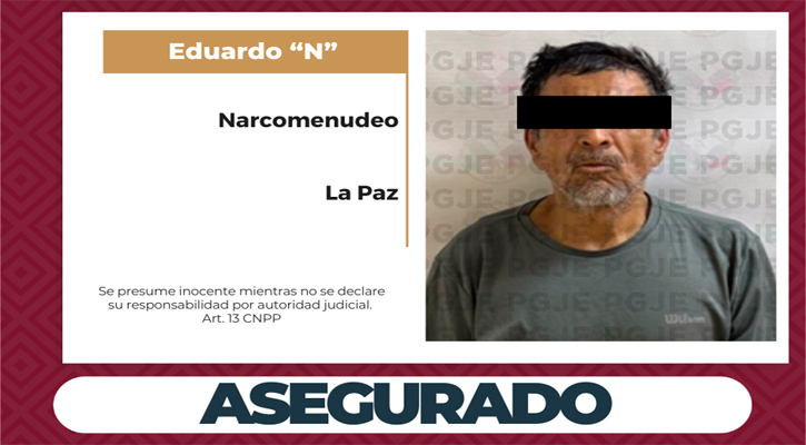 Aseguran a “El Viejón” con 875 dosis de droga al catear un domicilio en La Paz