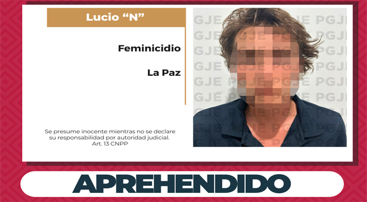 Aprehenden a imputado por feminicidio en Todos Santos