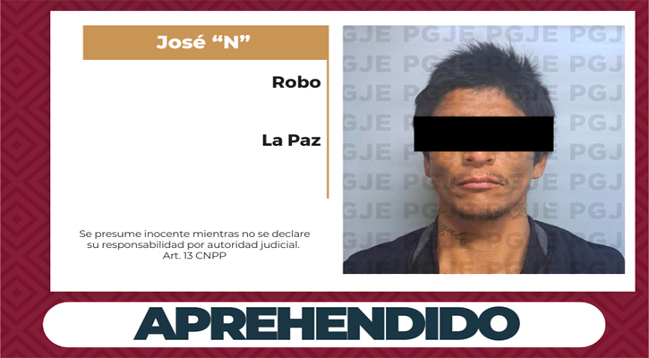 Aprehenden a imputado por robo en La Paz