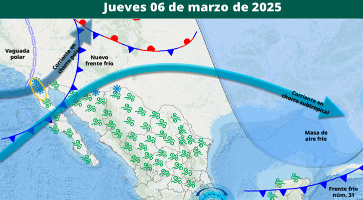 Esta semana llegaría un nuevo frente frío a BCS; sería el tercero consecutivo