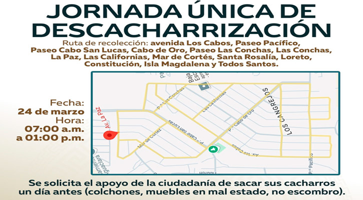 Realizarán jornada de descacharrización en colonia Los Cangrejos, en CSL